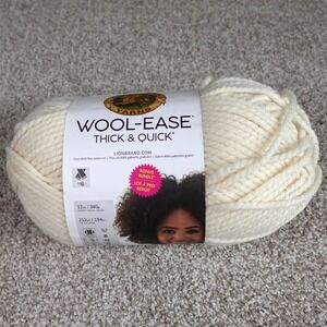 Lion Brand Wool-Ease Thick & Quick Bonus Bundle Fisherman White Yarn 12oz 212yd